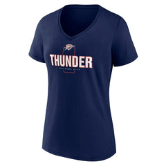 Oklahoma City Thunder Women's Center Court Name & Number Custom V-Neck T-Shirt Navy