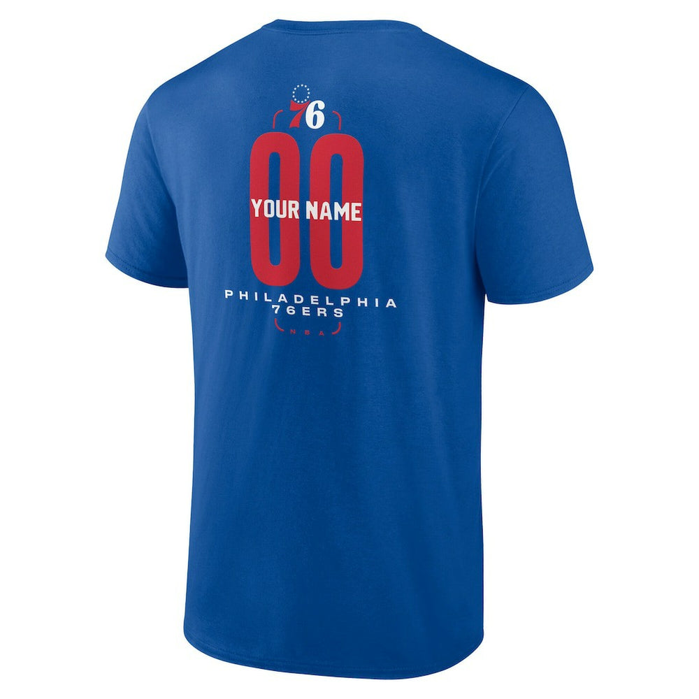 Philadelphia 76ers Center Court Name & Number Custom T-Shirt Royal