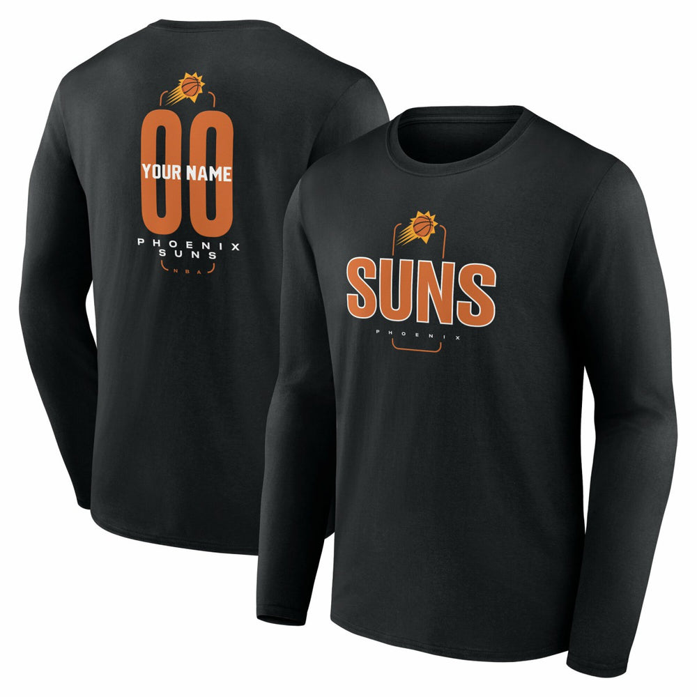 Phoenix Suns Center Court Name & Number Custom Long Sleeve T-Shirt Black