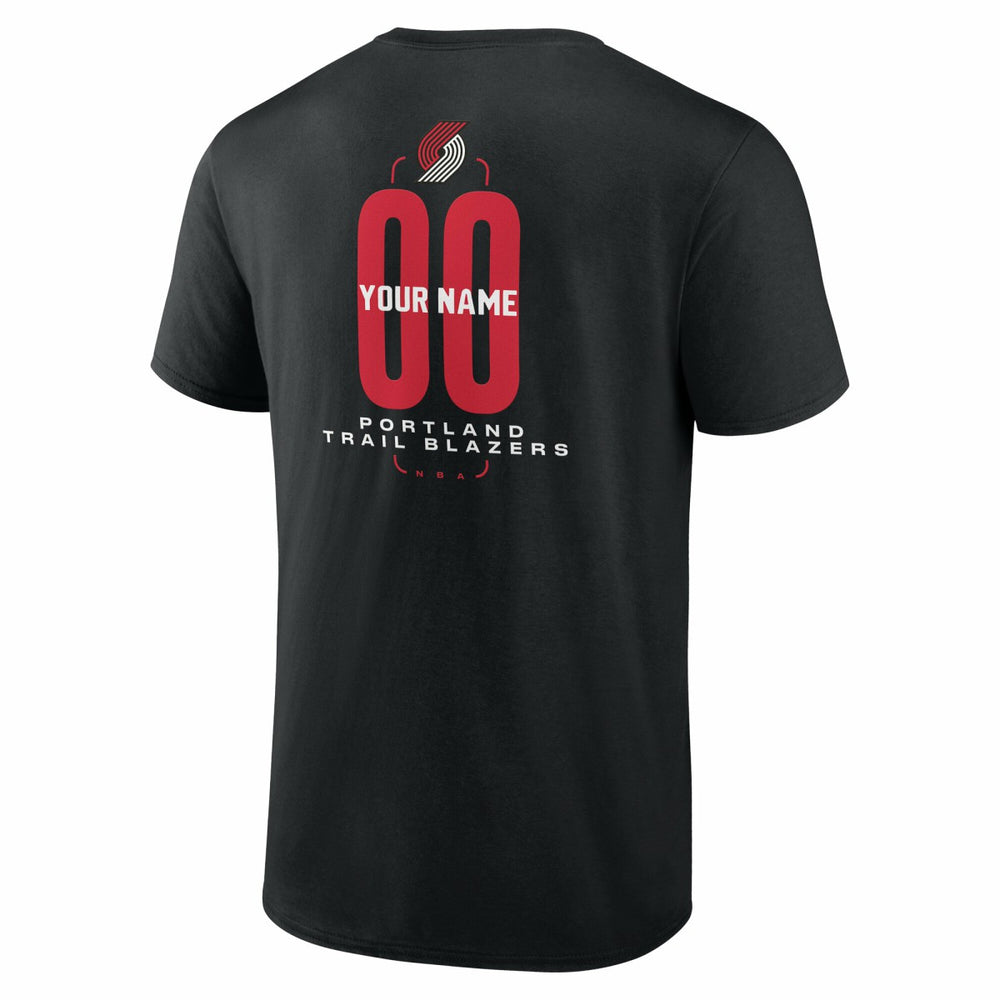 Portland Trail Blazers Center Court Name & Number Custom T-Shirt Black