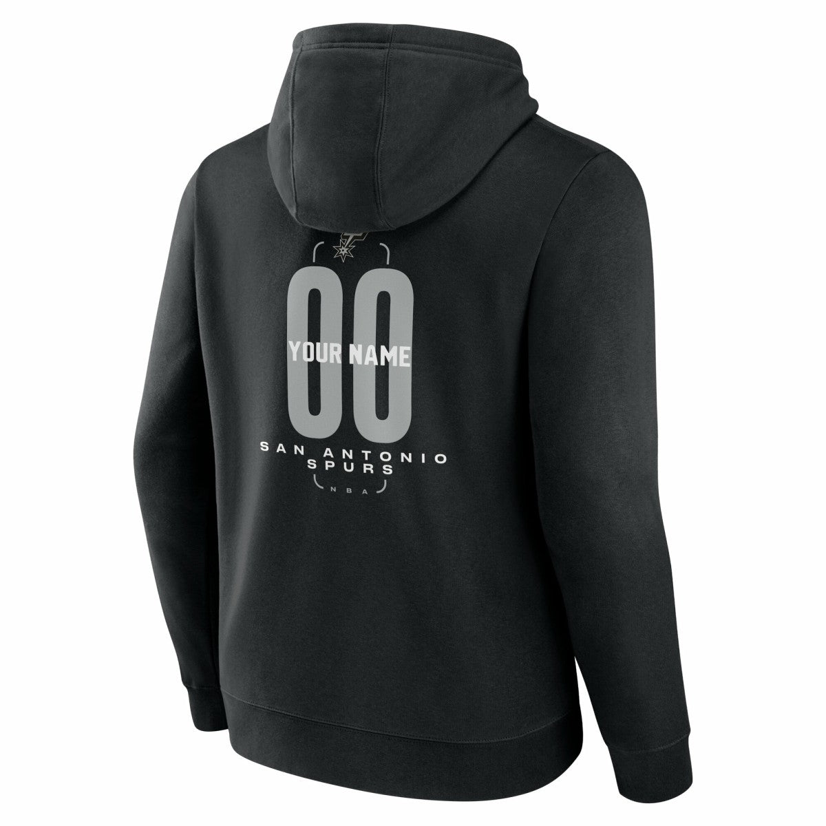 San Antonio Spurs Center Court Name & Number Custom Hoodie Black