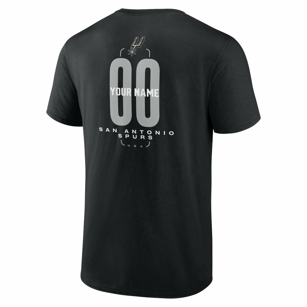 San Antonio Spurs Center Court Name & Number Custom T-Shirt Black