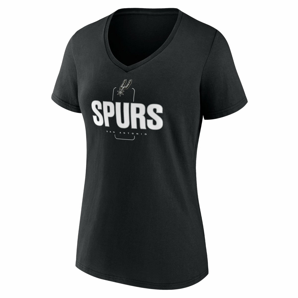San Antonio Spurs Women's Center Court Name & Number Custom V-Neck T-Shirt Black