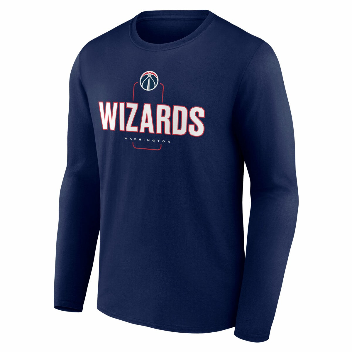 Washington Wizards Center Court Name & Number Custom Long Sleeve T-Shirt Navy