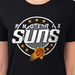Phoenix Suns G-III 4Her by Carl Banks Women's Super-Slim Lightweight Pinstripe Circle Graphic T-Shirt Black
