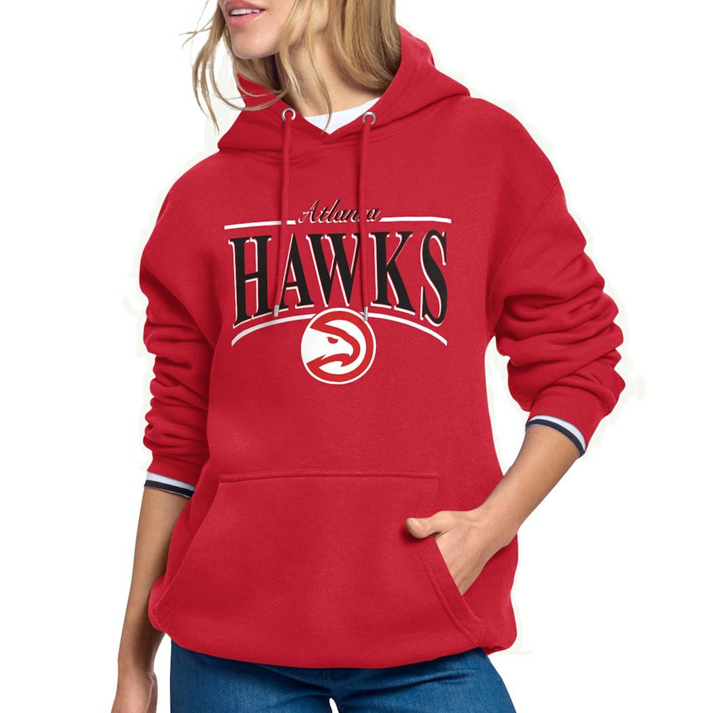 Atlanta Hawks Starter Women's Arch Stripe Fleece Hoodie Red
