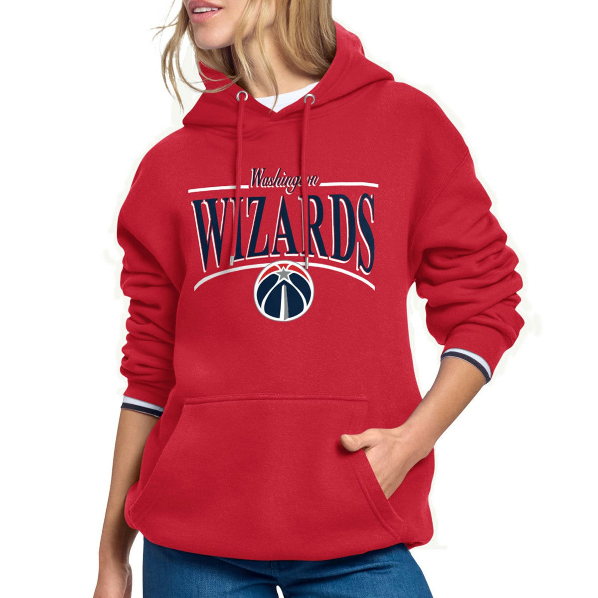 Washington Wizards Starter Women's Arch Stripe Fleece Hoodie Red