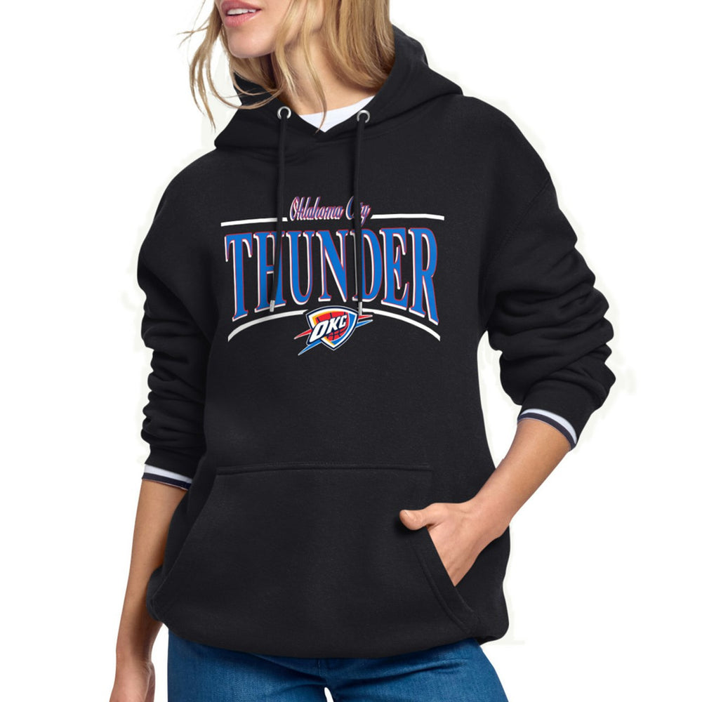 Oklahoma City Thunder Starter Women's Arch Stripe Fleece Hoodie Black