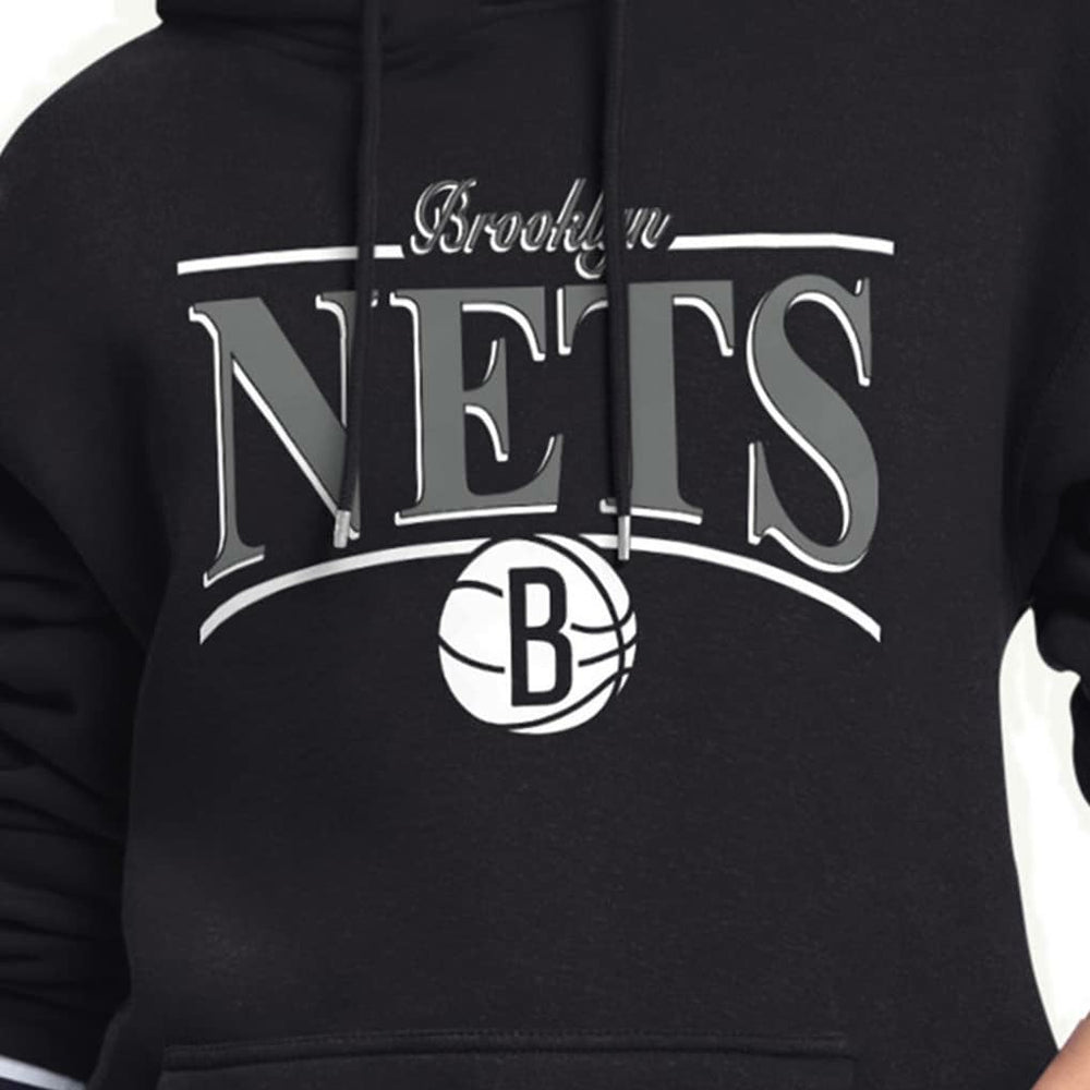 Brooklyn Nets Starter Women's Arch Stripe Fleece Hoodie Black