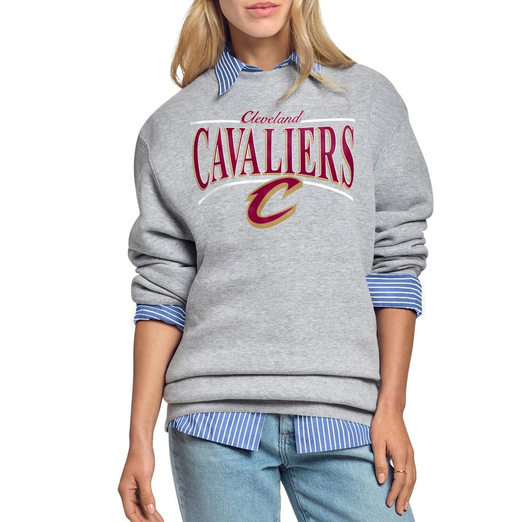 Cleveland Cavaliers Starter Women's Arch Stripe Fleece Crewneck Sweatshirt Gray