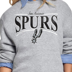 San Antonio Spurs Starter Women's Arch Stripe Fleece Crewneck Sweatshirt Gray