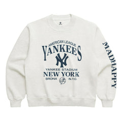 New York Yankees Madhappy Unisex High Rib Sweatshirt - Heather Gray Sweatshirts