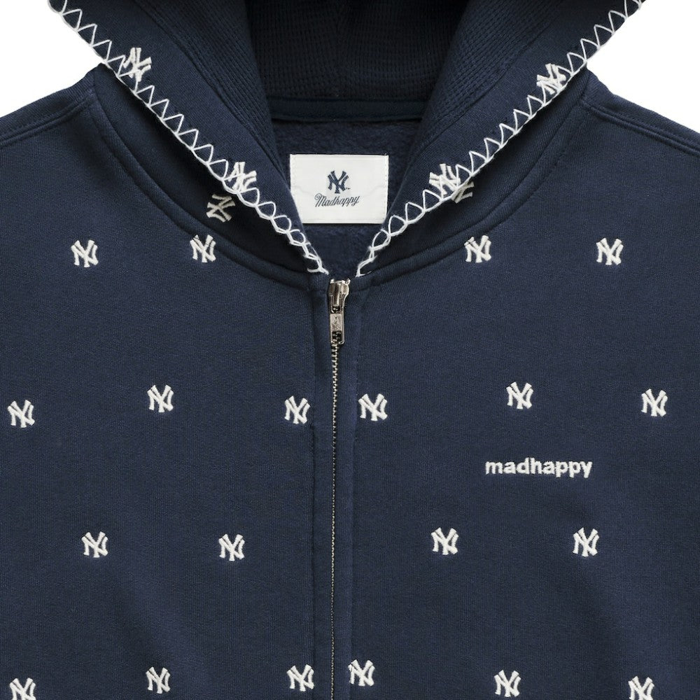 New York Yankees Madhappy Unisex All Over Fleece Full-Zip Hoodie - Navy Hoodies