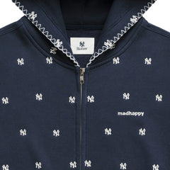 New York Yankees Madhappy Unisex All Over Fleece Full-Zip Hoodie - Navy Hoodies