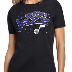 Utah Jazz Starter Women's Fireworks T-Shirt Black