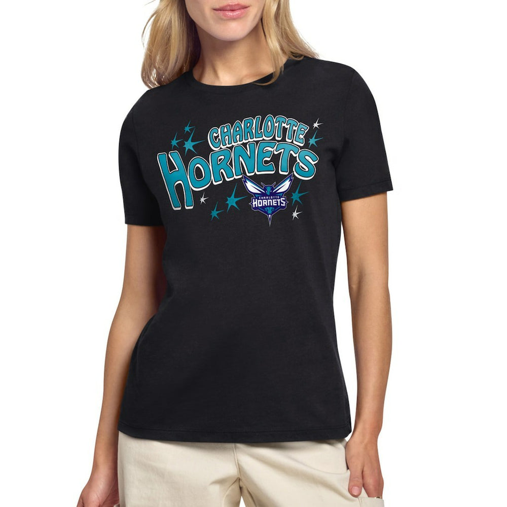 Charlotte Hornets Starter Women's Fireworks T-Shirt Black