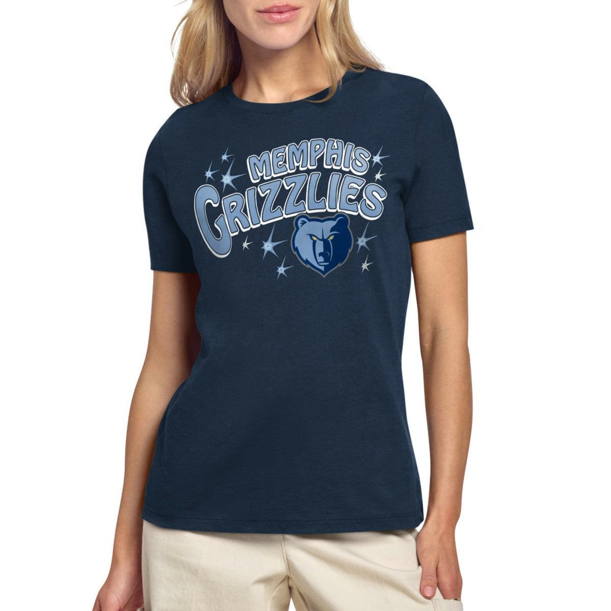 Memphis Grizzlies Starter Women's Fireworks T-Shirt Navy