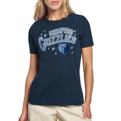 Memphis Grizzlies Starter Women's Fireworks T-Shirt Navy