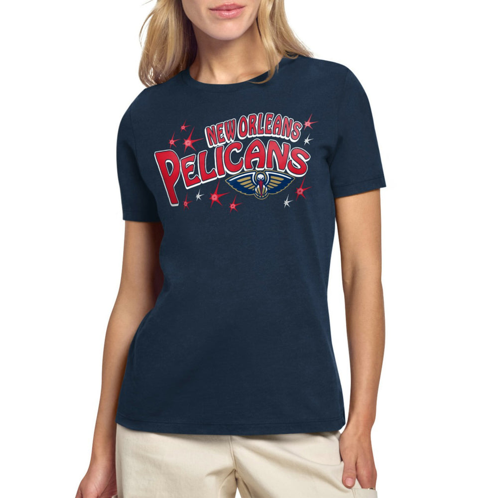 New Orleans Pelicans Starter Women's Fireworks T-Shirt Navy