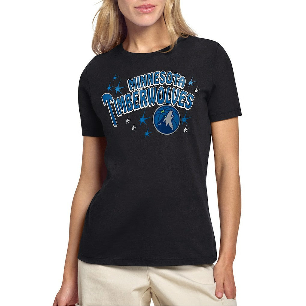 Minnesota Timberwolves Starter Women's Fireworks T-Shirt Black