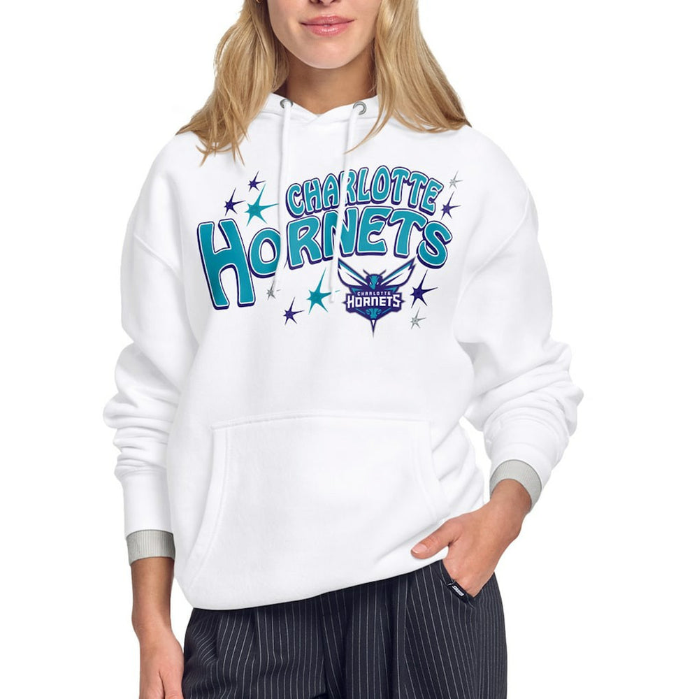 Charlotte Hornets Starter Women's Fireworks Fleece Hoodie White