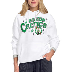 Boston Celtics Starter Women's Fireworks Fleece Hoodie White
