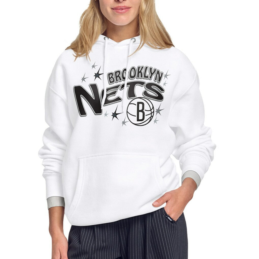 Brooklyn Nets Starter Women's Fireworks Fleece Hoodie White