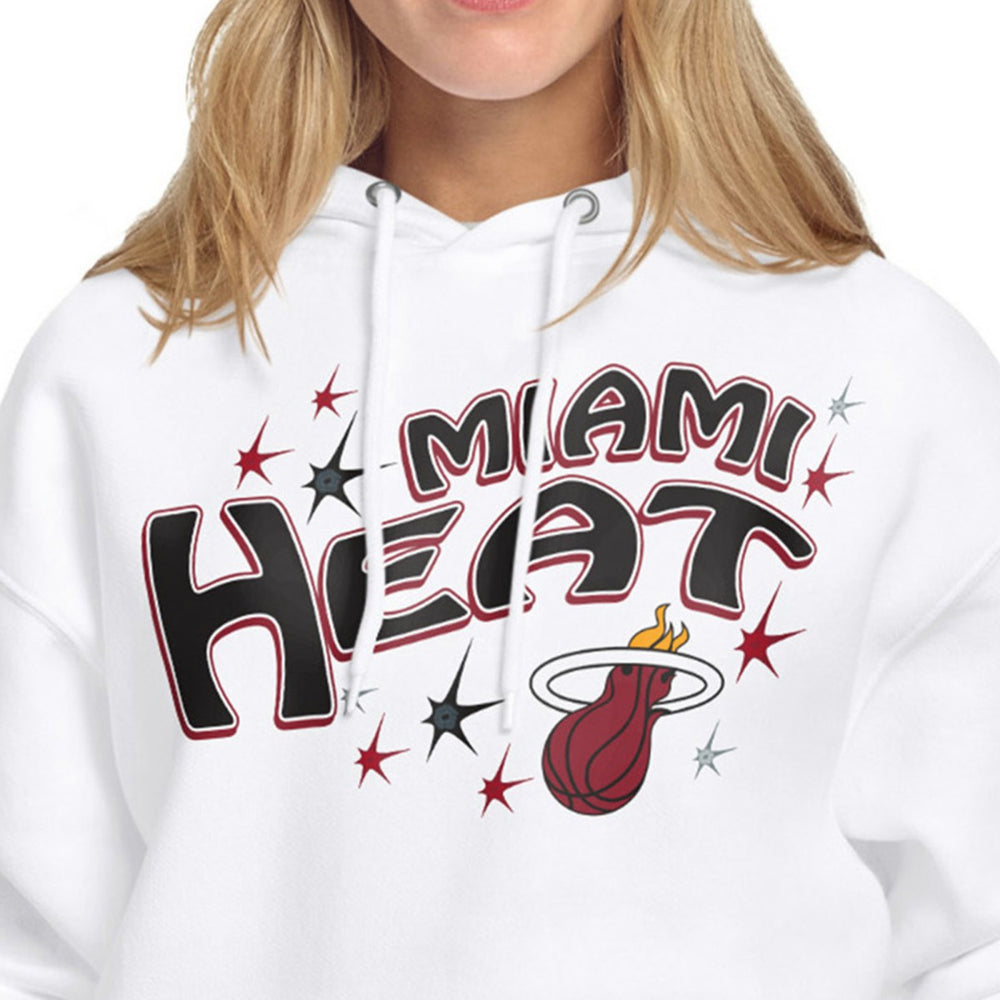 Miami Heat Starter Women's Fireworks Fleece Hoodie White