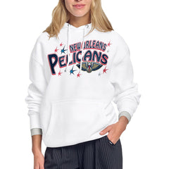 New Orleans Pelicans Starter Women's Fireworks Fleece Hoodie White