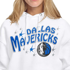 Dallas Mavericks Starter Women's Fireworks Fleece Hoodie White