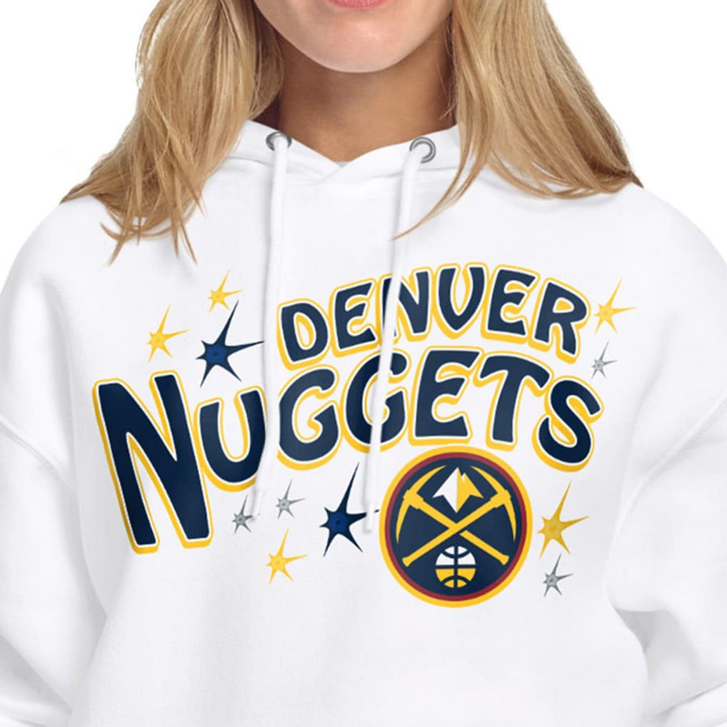 Denver Nuggets Starter Women's Fireworks Fleece Hoodie White