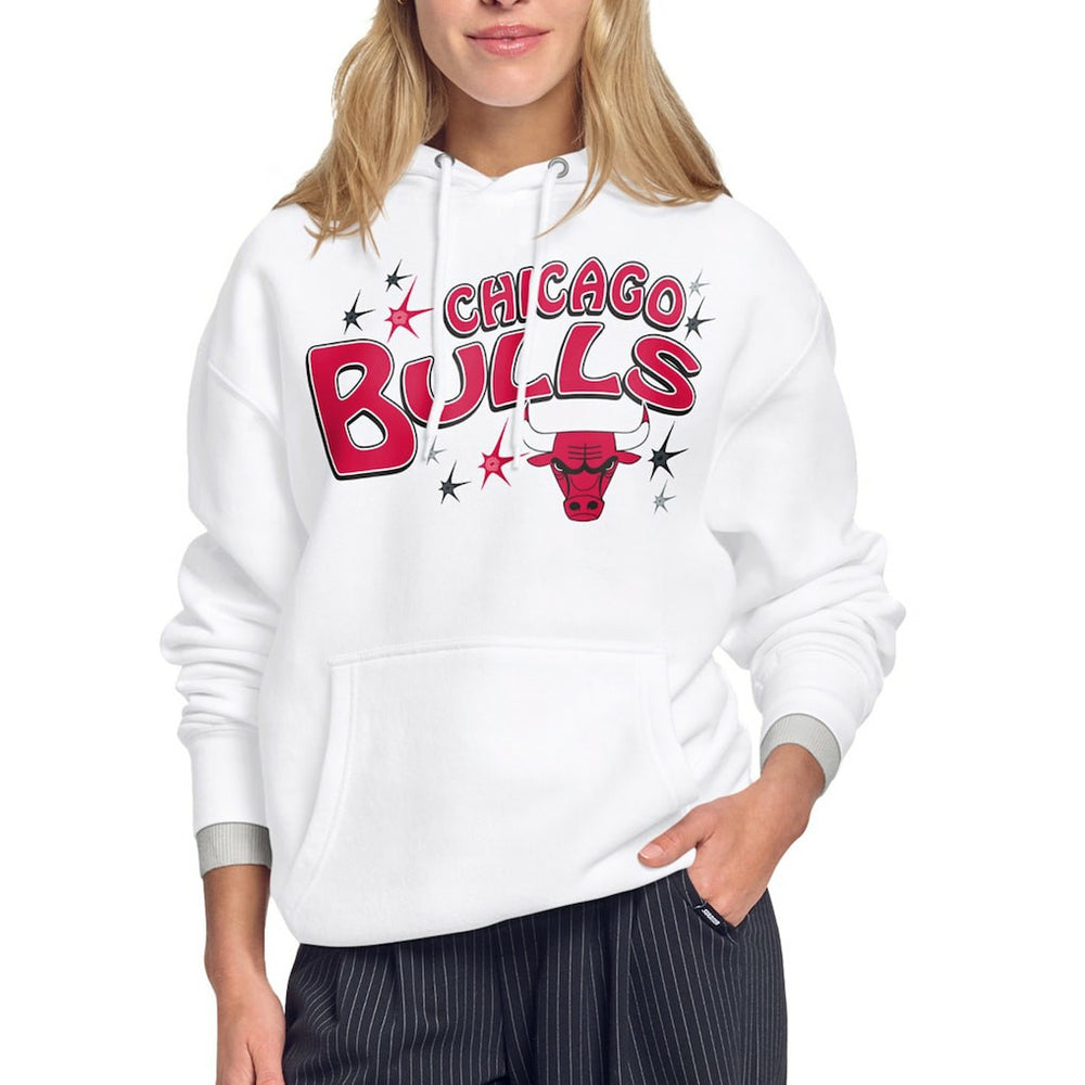 Chicago Bulls Starter Women's Fireworks Fleece Hoodie White