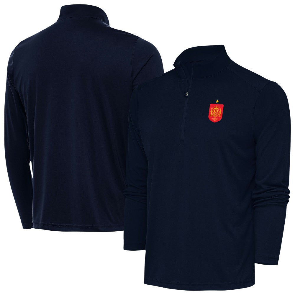 Spain National Team Antigua Statement Quarter-Zip Pullover Navy