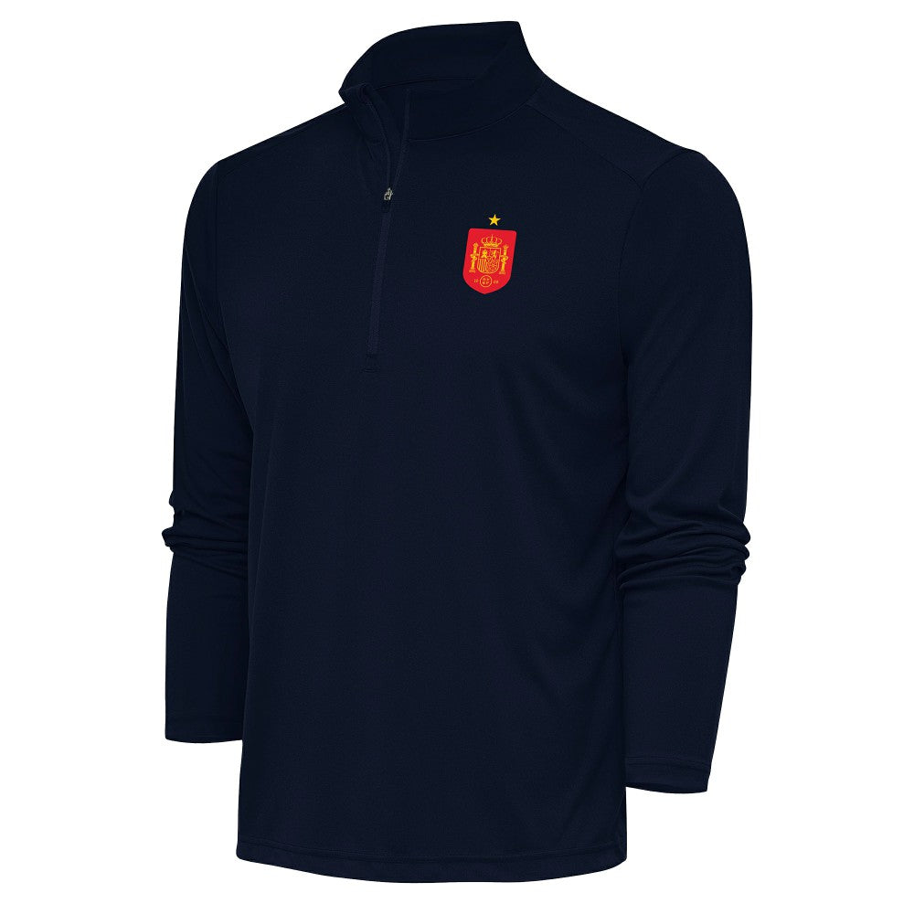 Spain National Team Antigua Statement Quarter-Zip Pullover Navy