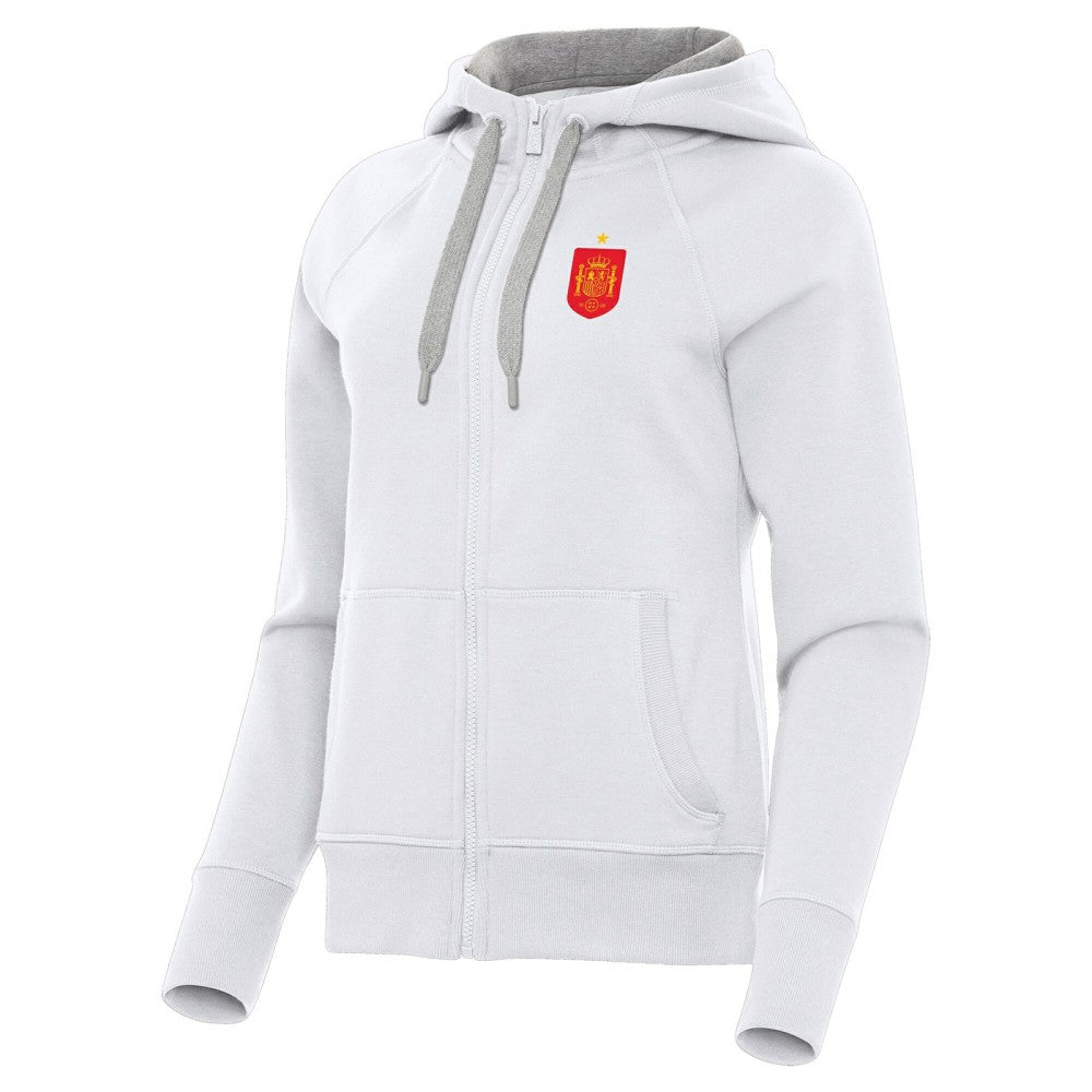 Spain National Team Antigua Women's Takeover Fleece Raglan Full-Zip Hoodie White shop