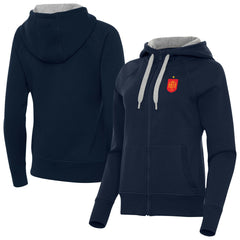 Spain National Team Antigua Women's Takeover Fleece Raglan Full-Zip Hoodie Navy sale