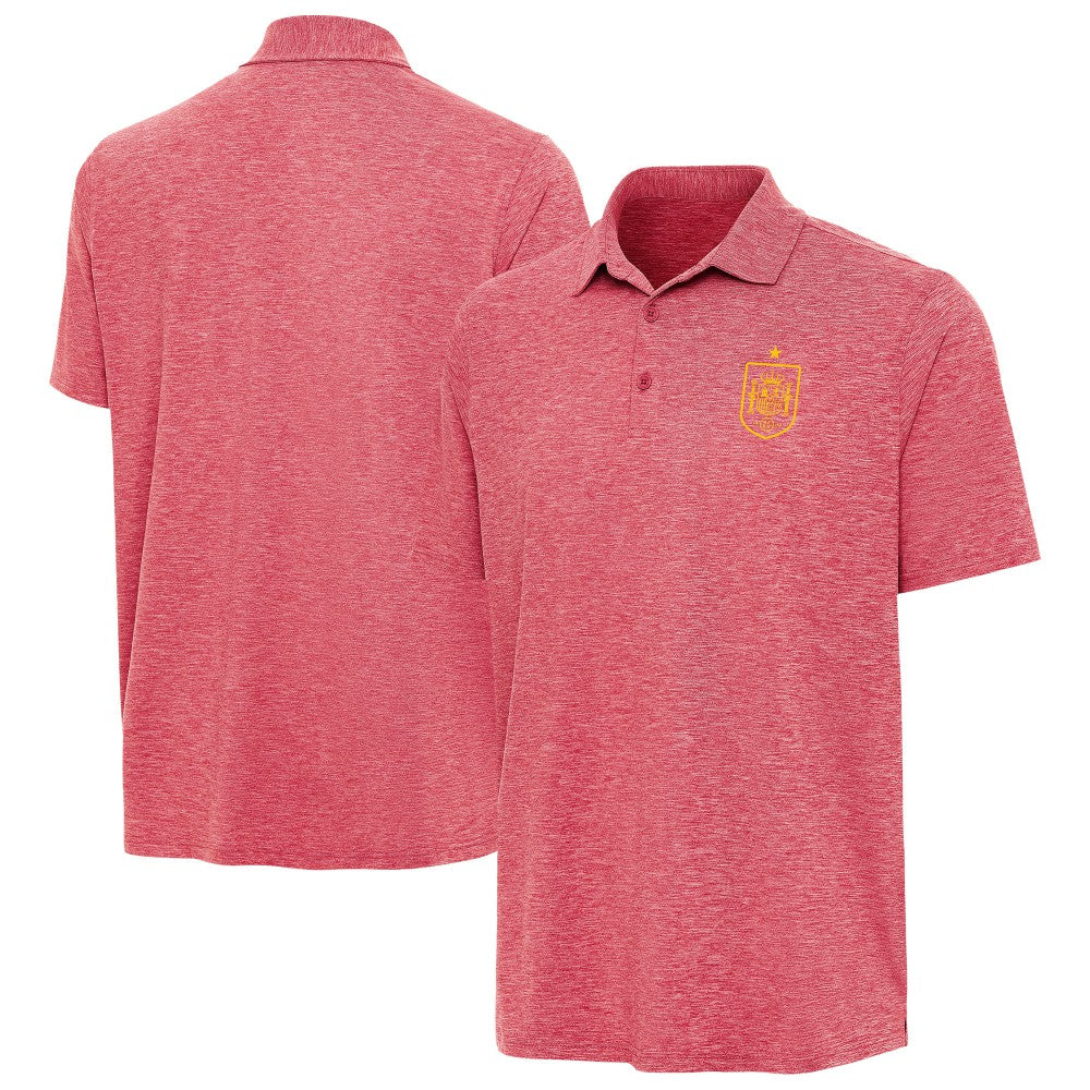 Spain National Team Antigua Triple Shot Polo Heather Red shop
