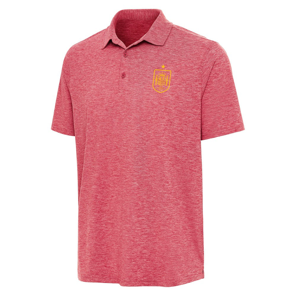 Spain National Team Antigua Triple Shot Polo Heather Red shop