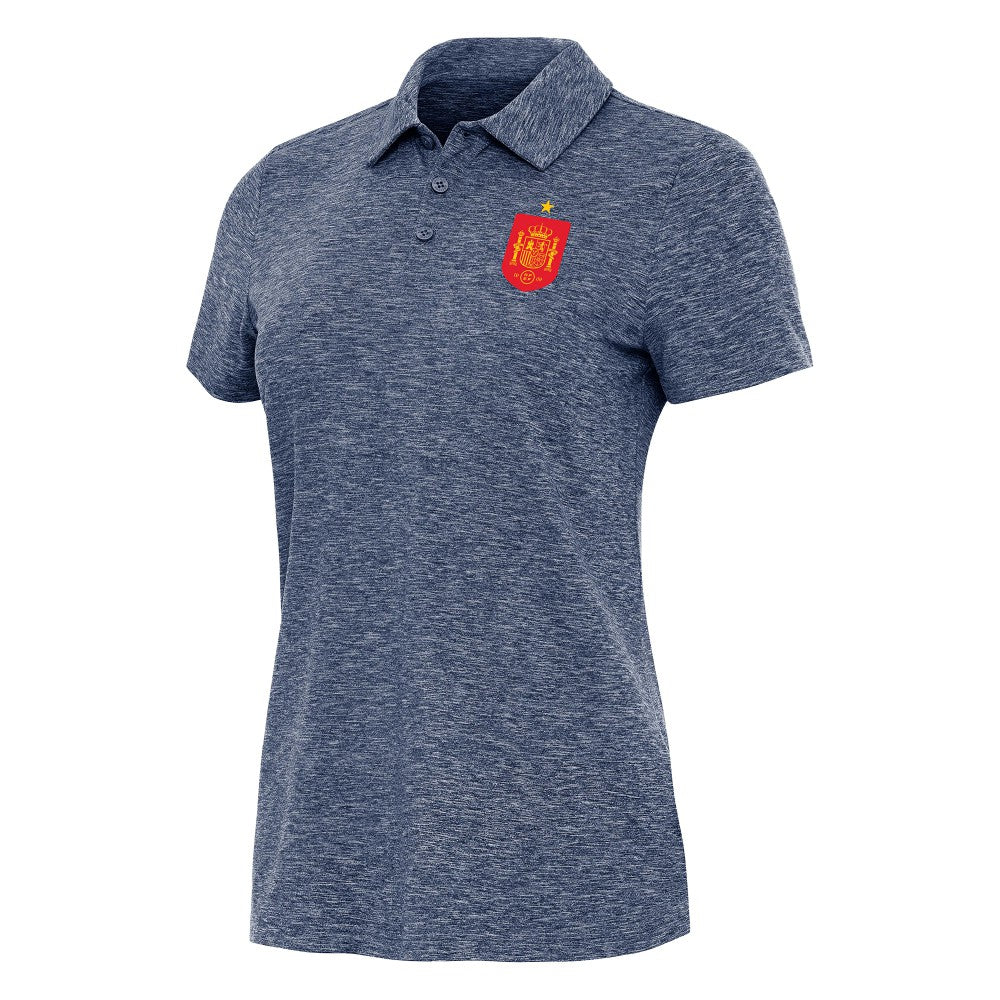 Spain National Team Antigua Women's Triple Shot Polo Heather Navy