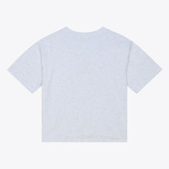Chicago Cubs Mitchell & Ness Women's Script Cropped Boxy T-Shirt - Heather Gray T-shirts