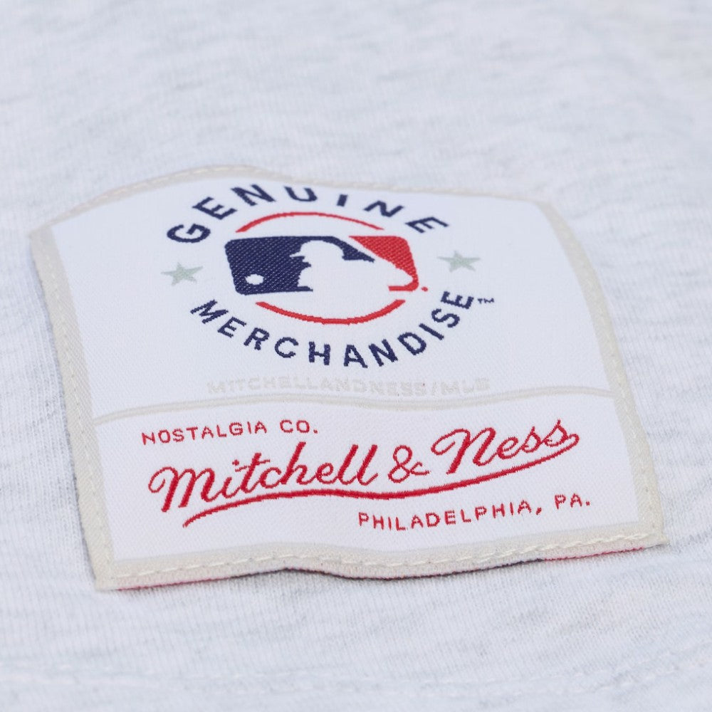 Los Angeles Dodgers Mitchell & Ness Women's Script Cropped Boxy T-Shirt - Heather Gray T-shirts