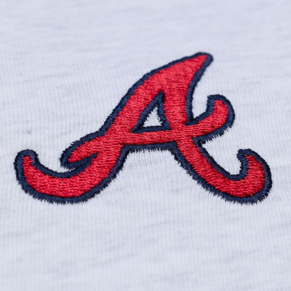 Atlanta Braves Mitchell & Ness Women's Script Cropped Boxy T-Shirt - Heather Gray T-shirts