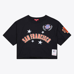 San Francisco Giants Mitchell & Ness Women's Pep Rally Cropped Boxy T-Shirt - Black T-shirts