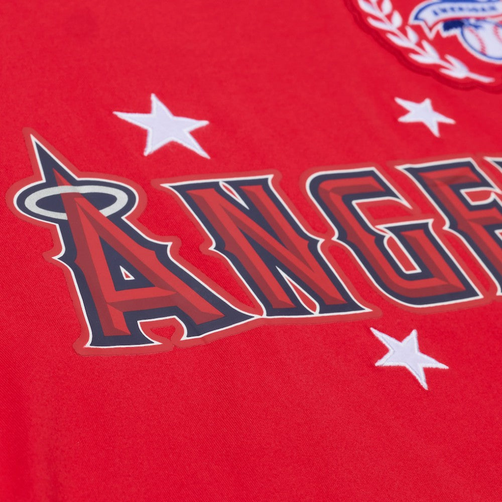 Los Angeles Angels Mitchell & Ness Women's Pep Rally Cropped Boxy T-Shirt - Red T-shirts
