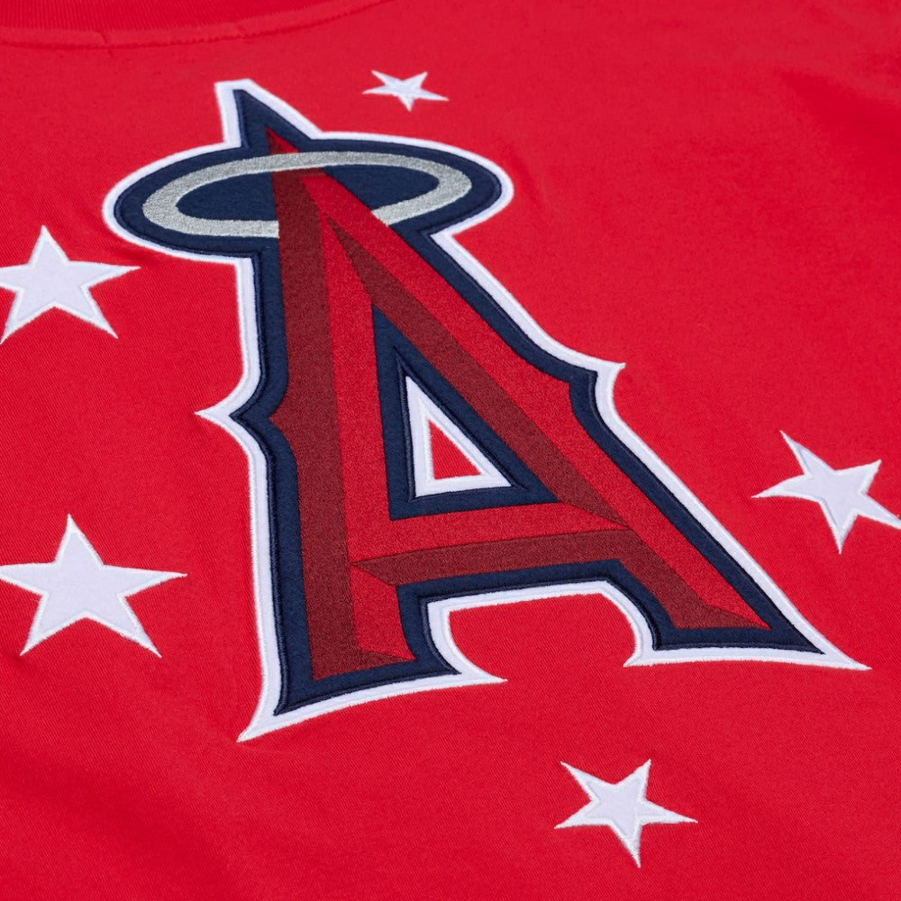 Los Angeles Angels Mitchell & Ness Women's Pep Rally Cropped Boxy T-Shirt - Red T-shirts