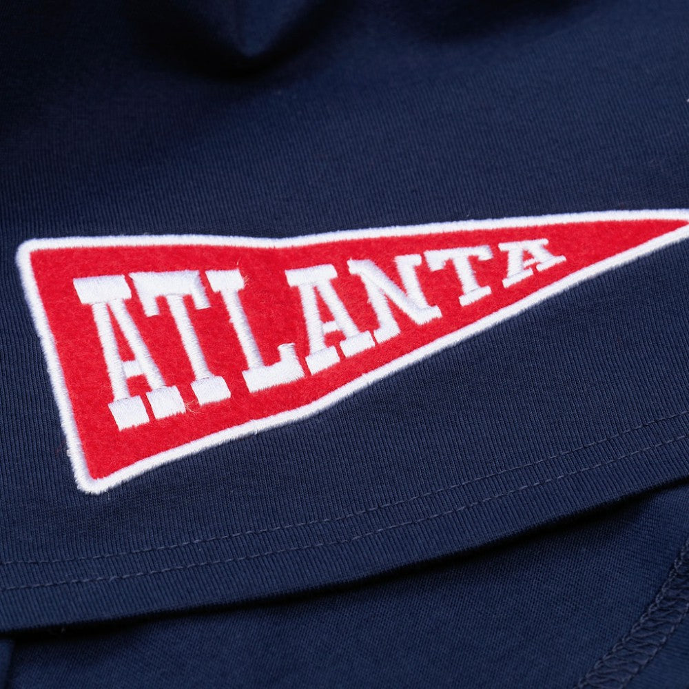 Atlanta Braves Mitchell & Ness Women's Pep Rally Cropped Boxy T-Shirt - Navy T-shirts