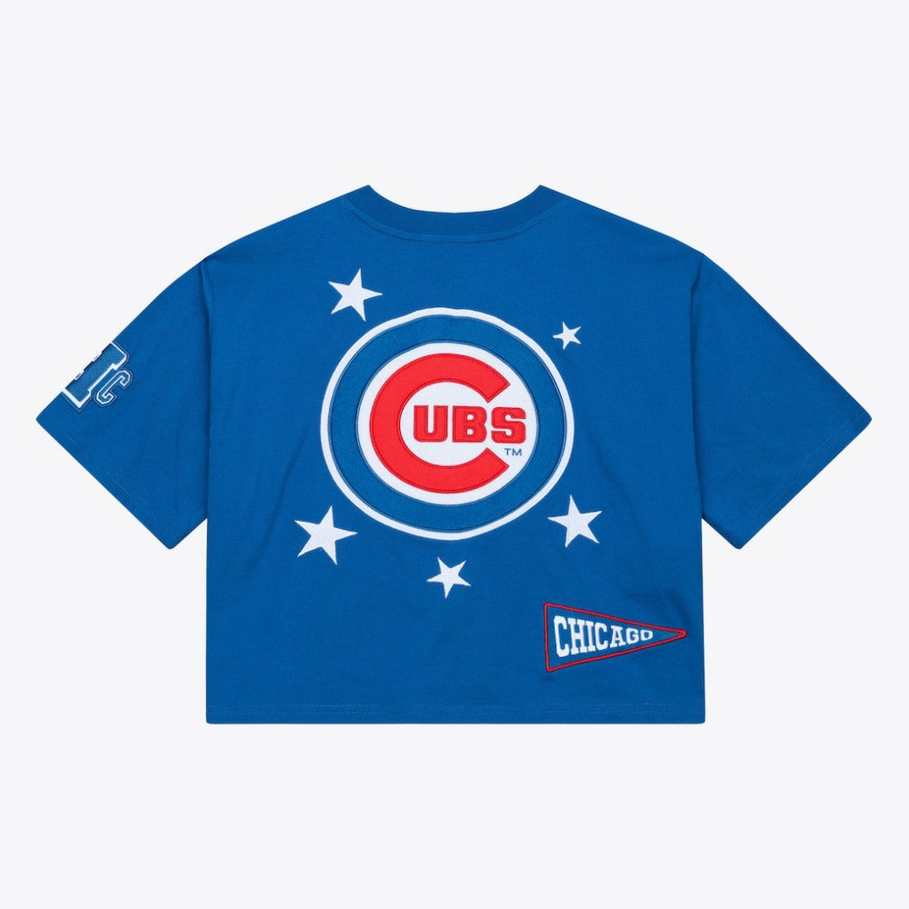 Chicago Cubs Mitchell & Ness Women's Pep Rally Cropped Boxy T-Shirt - Royal T-shirts