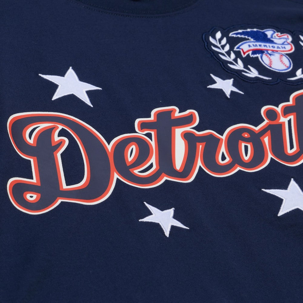 Detroit Tigers Mitchell & Ness Women's Pep Rally Cropped Boxy T-Shirt - Navy T-shirts
