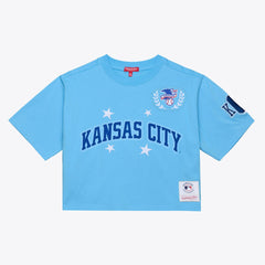 Kansas City Royals Mitchell & Ness Women's Pep Rally Cropped Boxy T-Shirt - Light Blue T-shirts