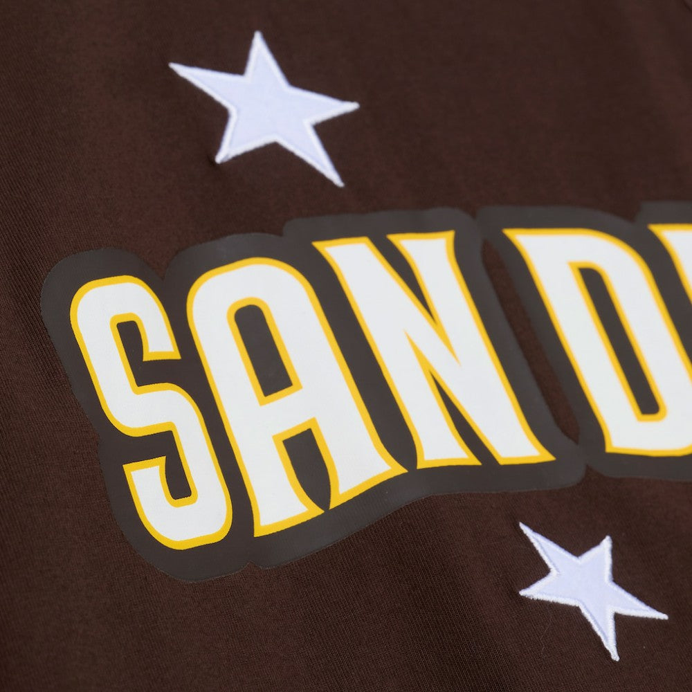 San Diego Padres Mitchell & Ness Women's Pep Rally Cropped Boxy T-Shirt - Brown T-shirts